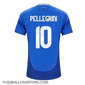 Italien Lorenzo Pellegrini #10 Replik Heimtrikot EM 2024 Kurzarm